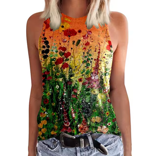 Camilla® | Sleeveless Top With Colorful Flowers