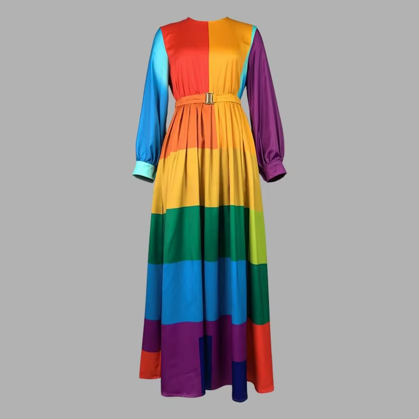Patrizia® | Long-Sleeved Rainbow-Colored Maxi Dress