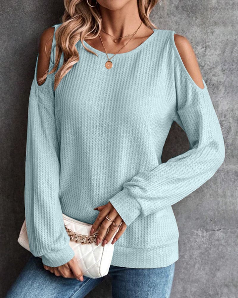 Nicole® | Casual Long Sleeve Off Shoulder Sweater