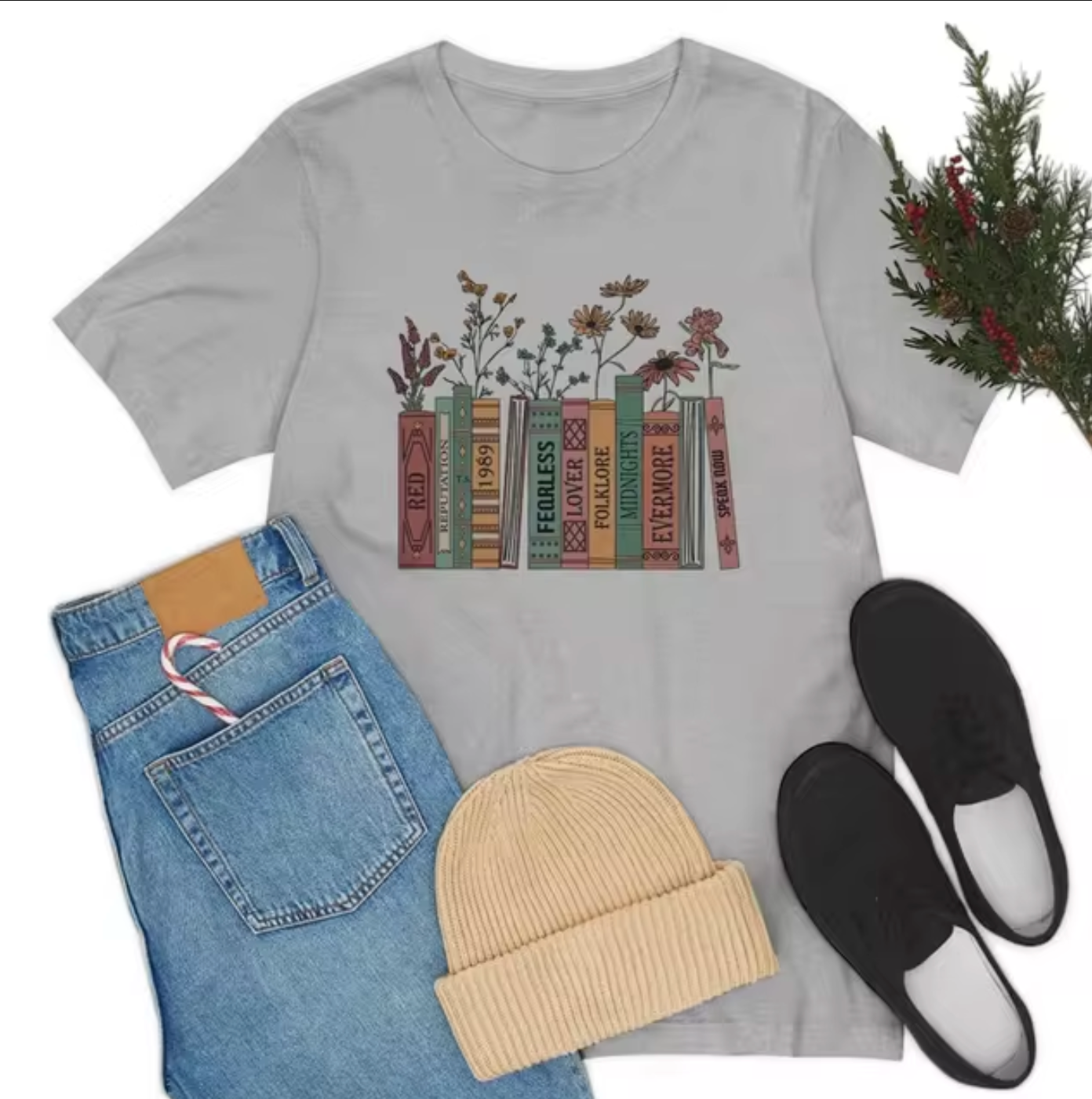 Renata® | Book And Flower Print T-Shirt