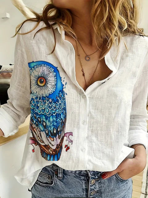 Meghan® | Blouse With Abstract Face Print