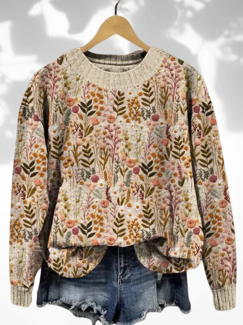 Elisa | COMFORTABLE SWEATER WITH FLOWERS