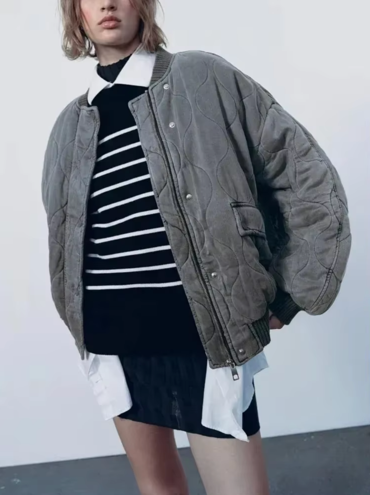 Brenda | Cotton jacket with a crew neck