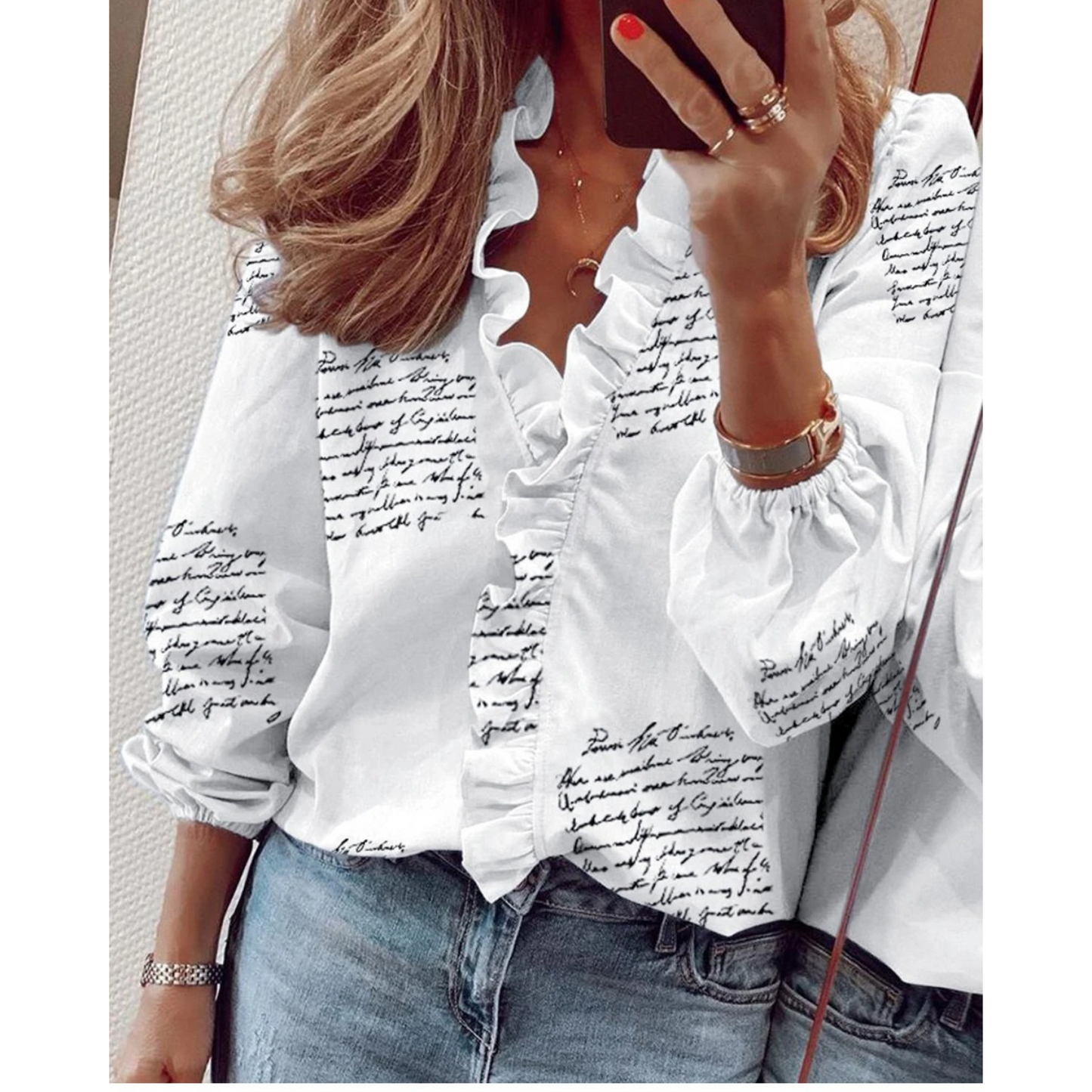 Raquel® | Chiffon Blouse With Plush