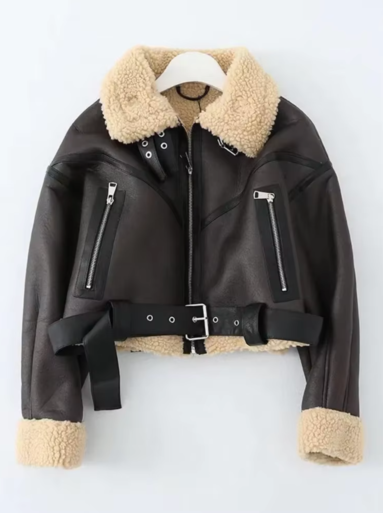 Matilde | Leather fleece jacket
