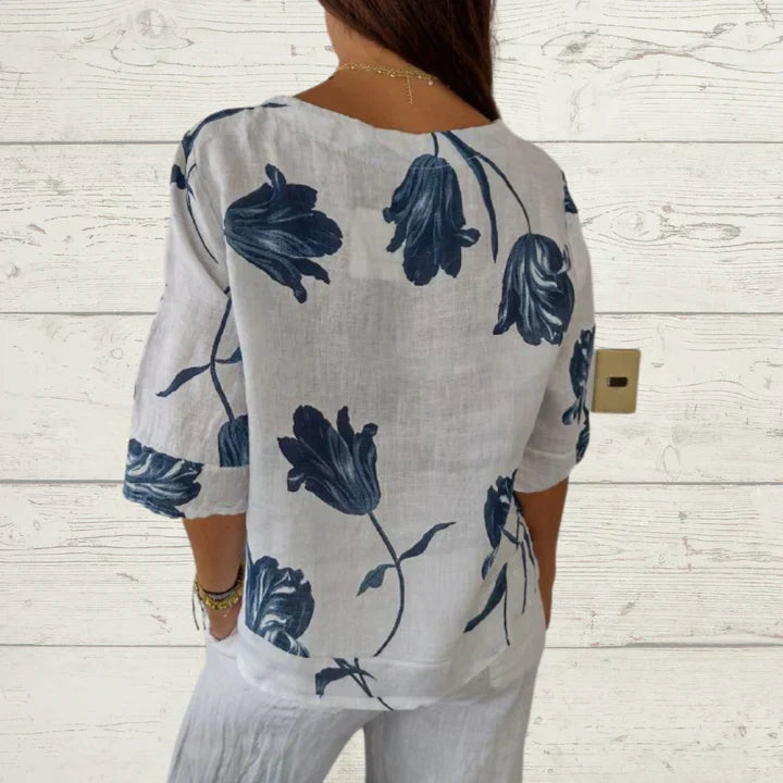 Paola® | Long Sleeve Blouse With Flowers