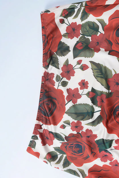 Floral Print Cami Bodycon Maxi Skirt Set