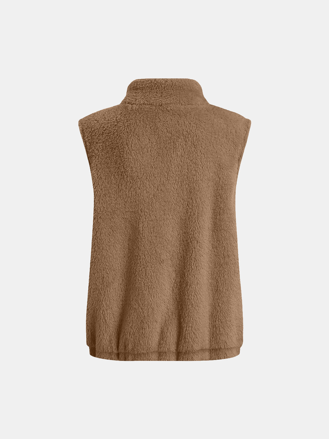 Leonor | Fluffy vest coat with zip closure and full size pockets