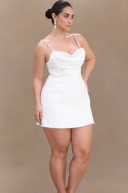 White Pearl Cami Party Dress