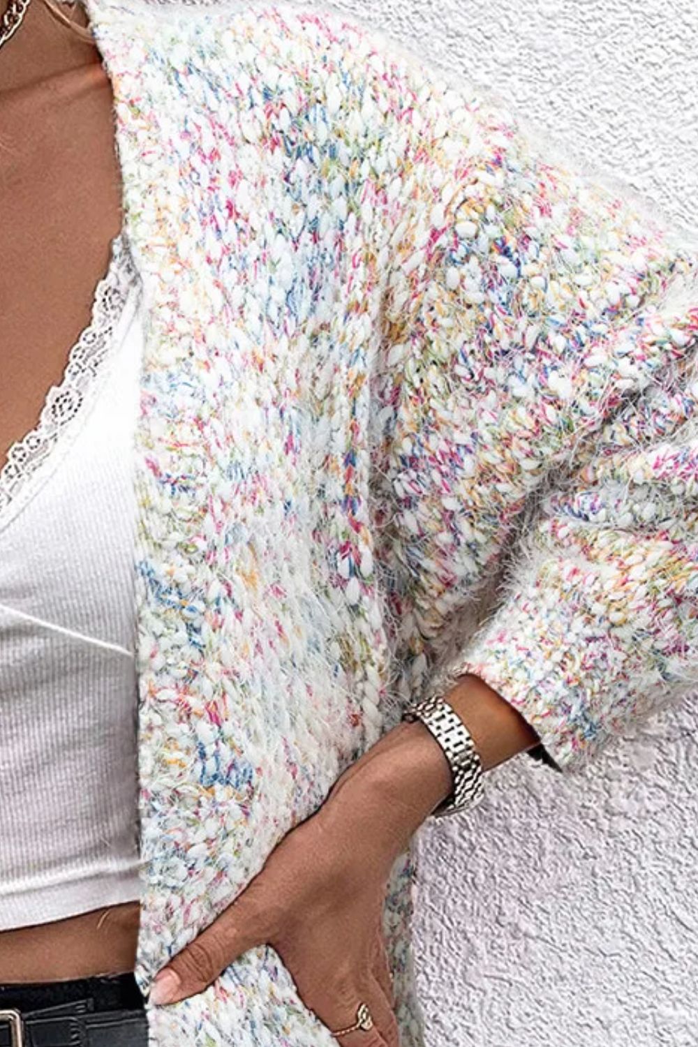 Constance | Long sleeve open front cardigan with pockets