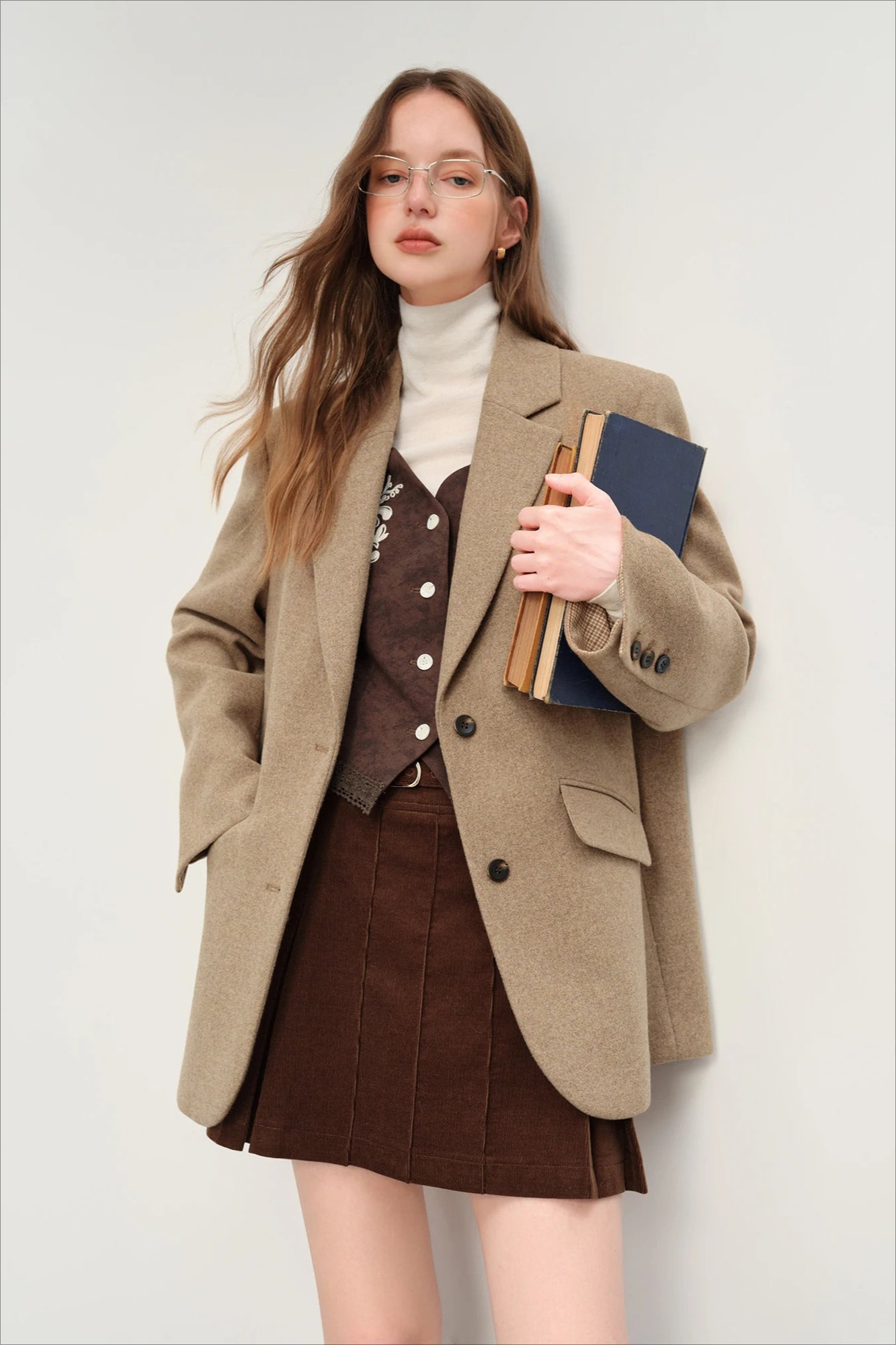 Retro Plaid Short Blazer Blazer