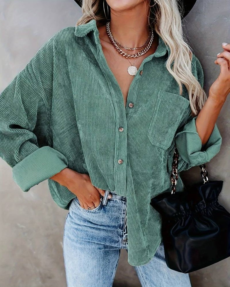 Fabiana® | Women's shirt with vintage collar and button placket