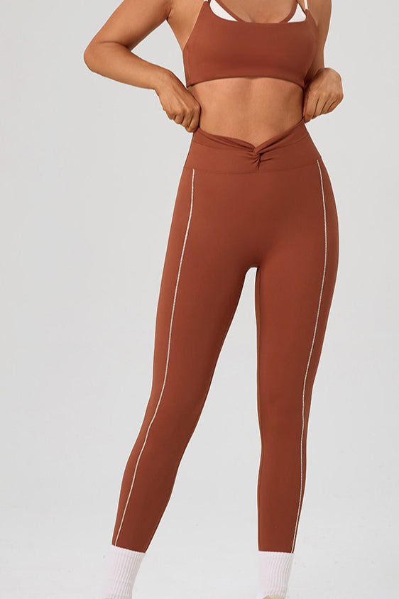 High Waist Twist Front Workout Leggings