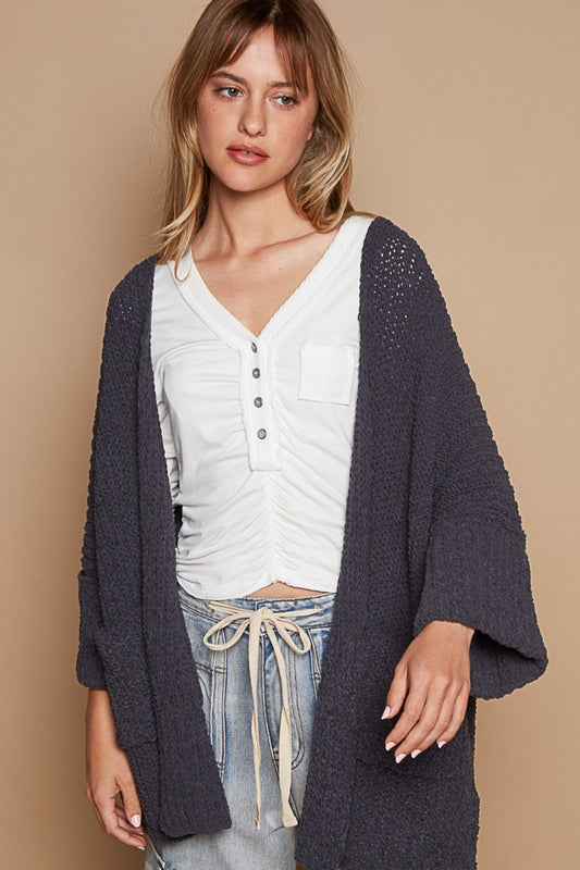 Eliana | Open front sweater cardigan with pockets