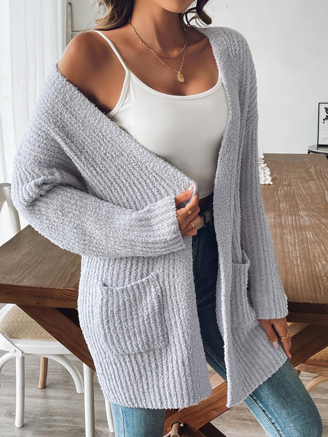 Elisa | Long sleeve open front cardigan