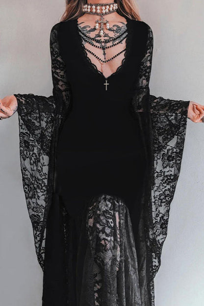 Lace Velvet Gothic Dress