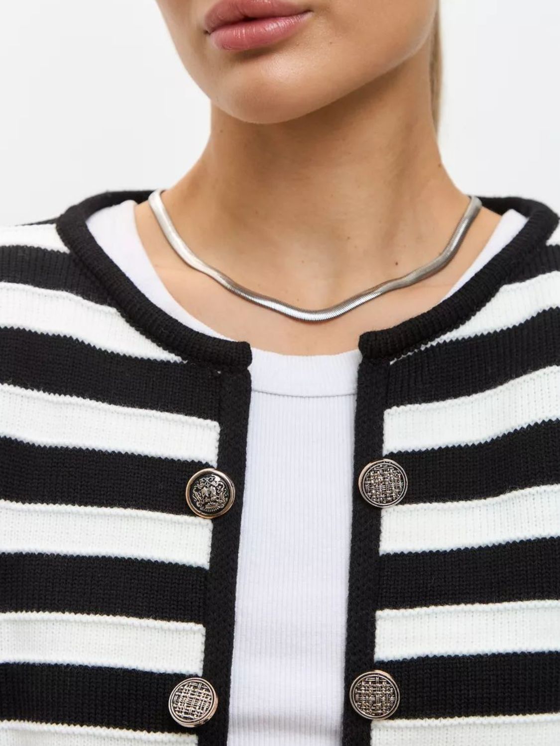 Samantha | Striped, long-sleeved cardigan with dropped shoulders