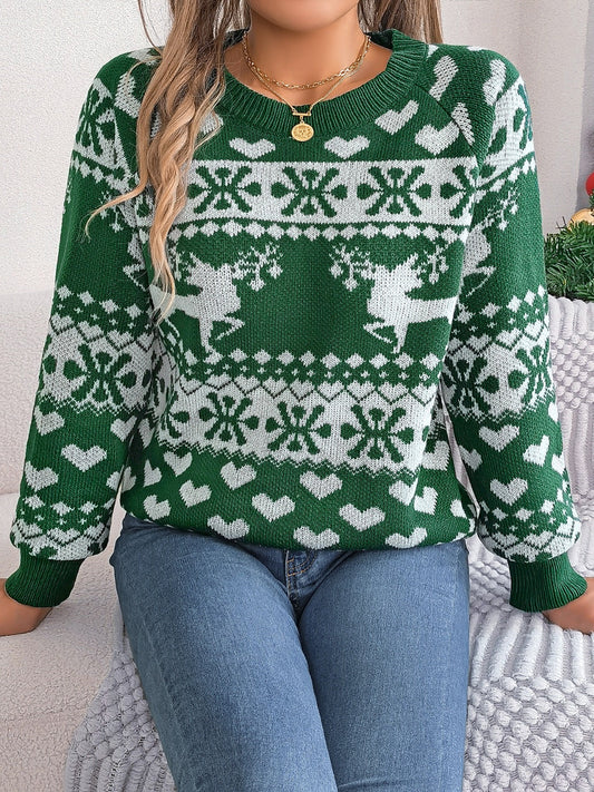 Corina | Christmas Element crew neck long sleeve sweater
