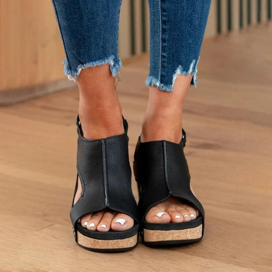 Abigail | Women’s Spring Wedge Sandals with Ankle Strap