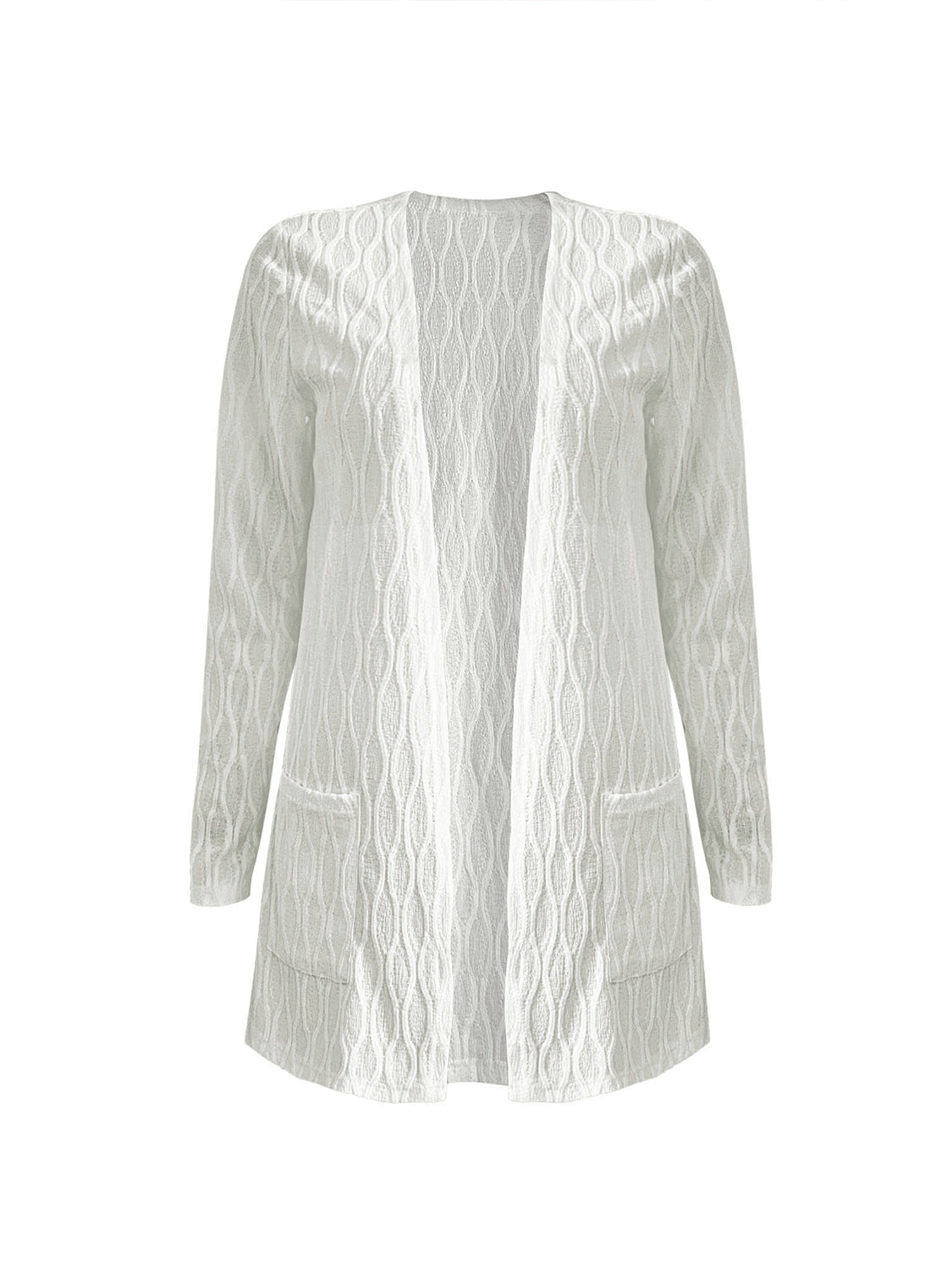 Petra | Structured, long sleeve cardigan with an open front and pockets