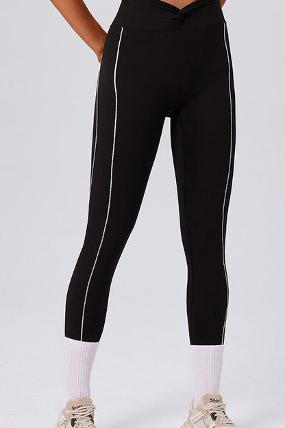 High Waist Twist Front Workout Leggings