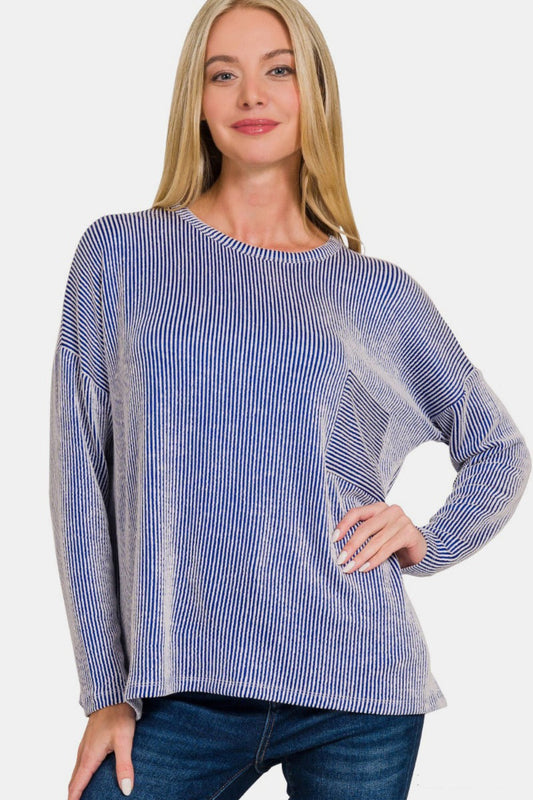 Esther | Ribbed striped long sleeve t-shirt