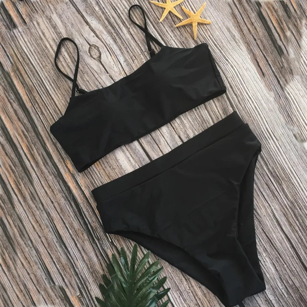 Erika® | Stylish High-Waisted Padded Swimsuit