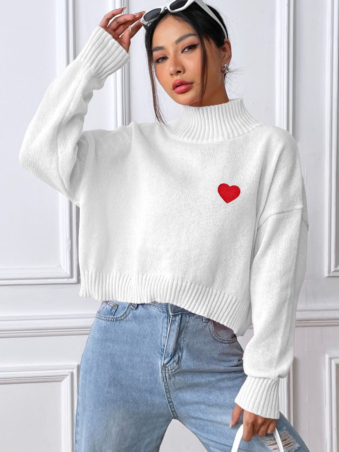 Alessa | Heart turtleneck with long sleeves