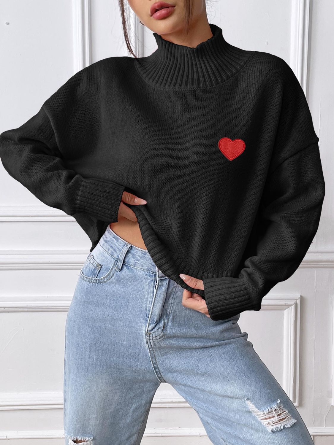 Alessa | Heart turtleneck with long sleeves
