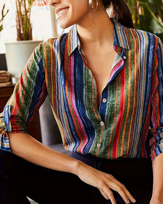 Fiona® | Colorful Women'S Blouse With Buttons And Long Sleeves