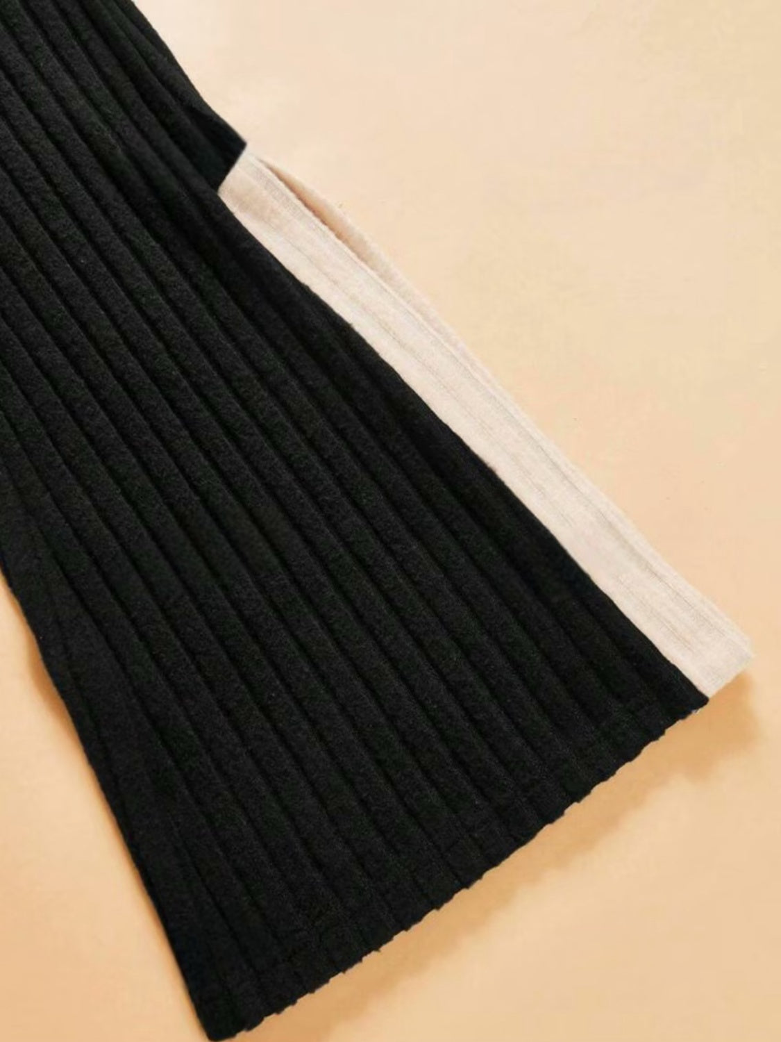 Wilma | Contrast crew neck long sleeve top and bootcut trousers set