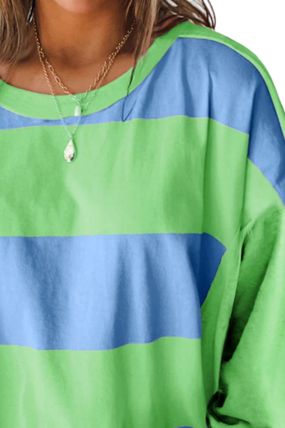Julia | Color block long sleeve crew neck top