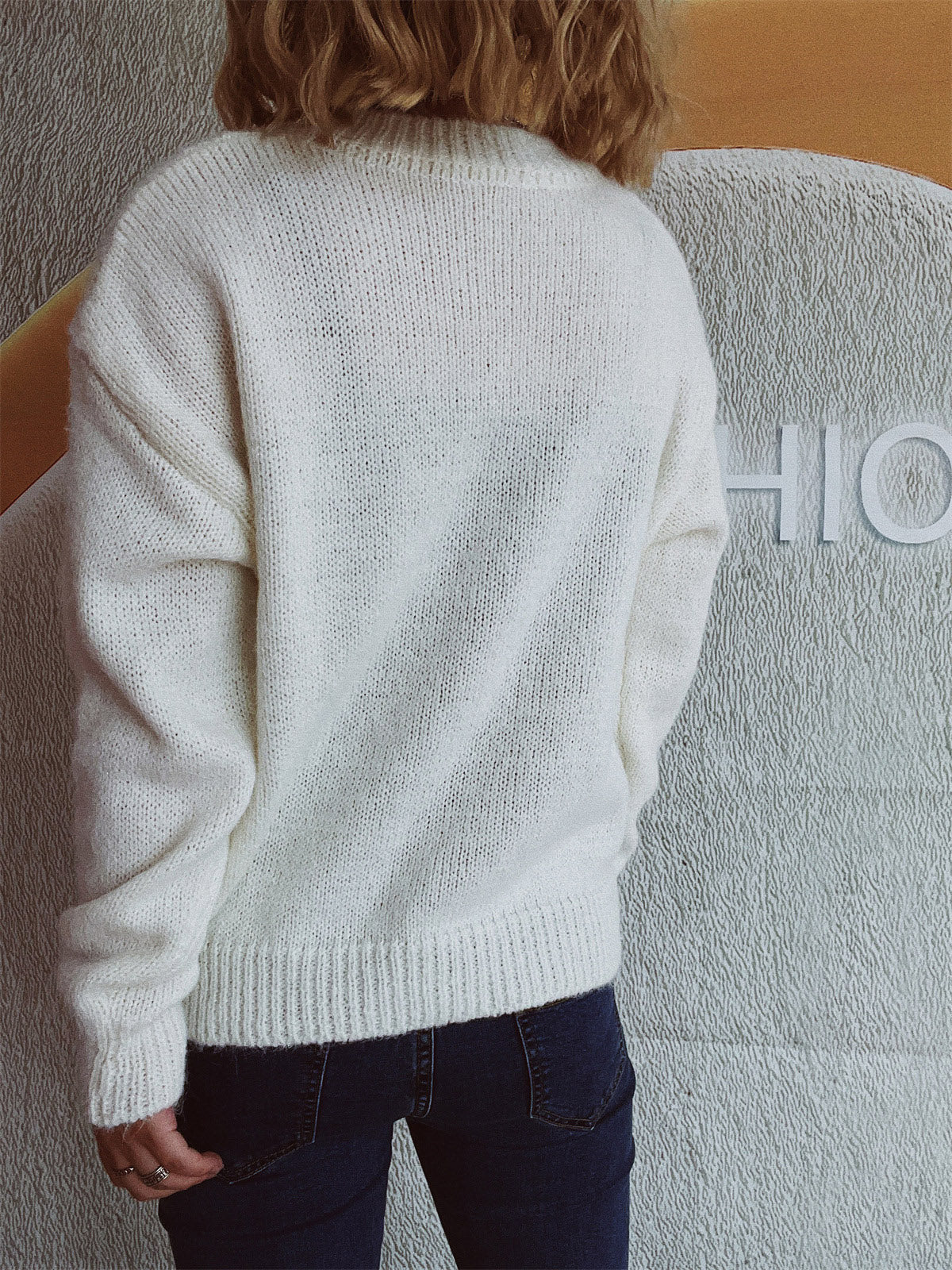 Maite | Long-sleeved sweater with a crew neck and bow trim