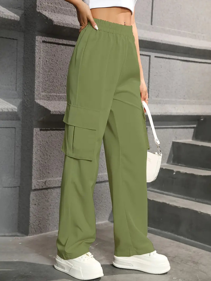 Bidelia® | Simply Comfortable High Waist Cargo Pants