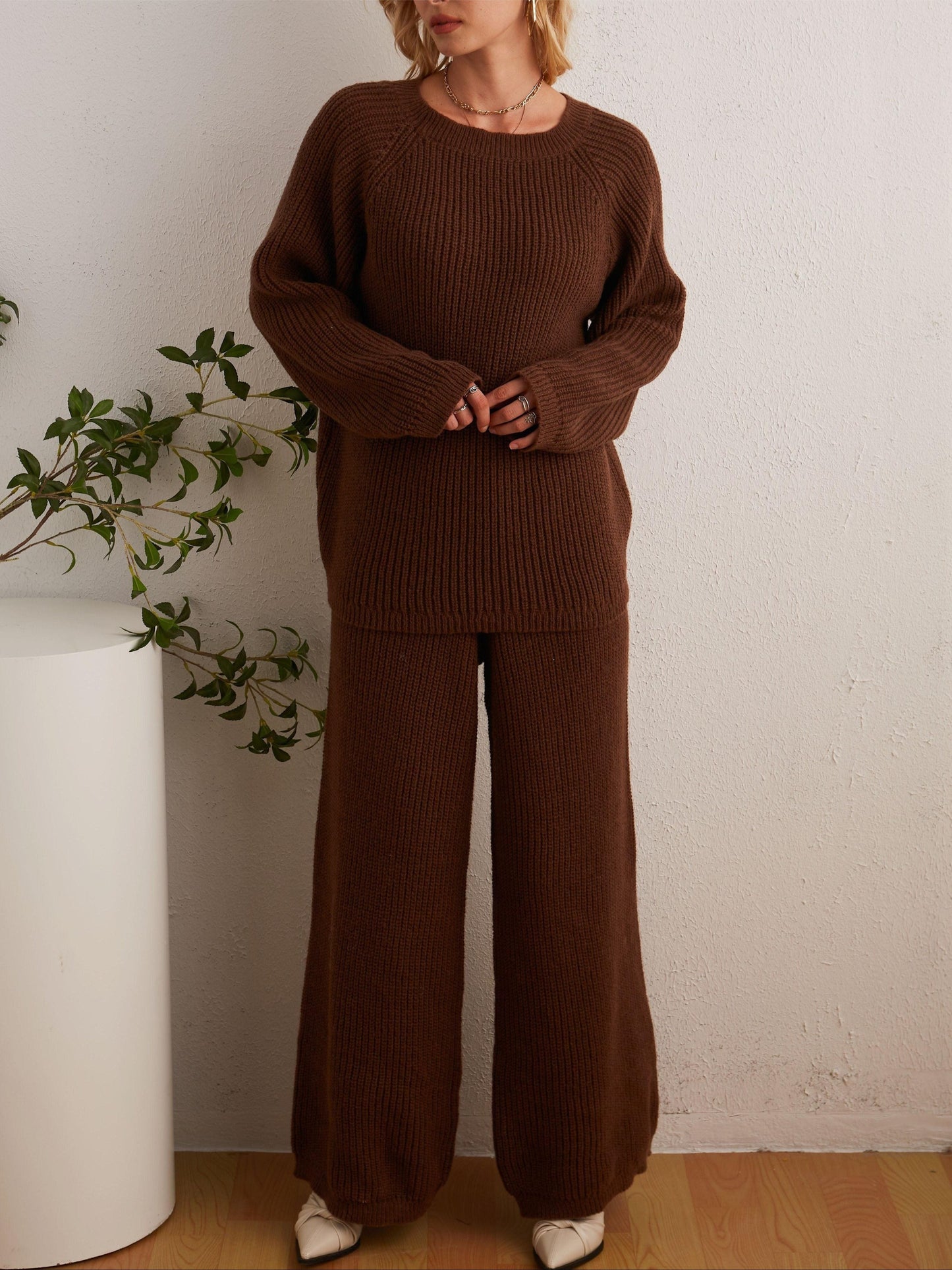 Octavia | Two-piece set made from wide ribbed knit