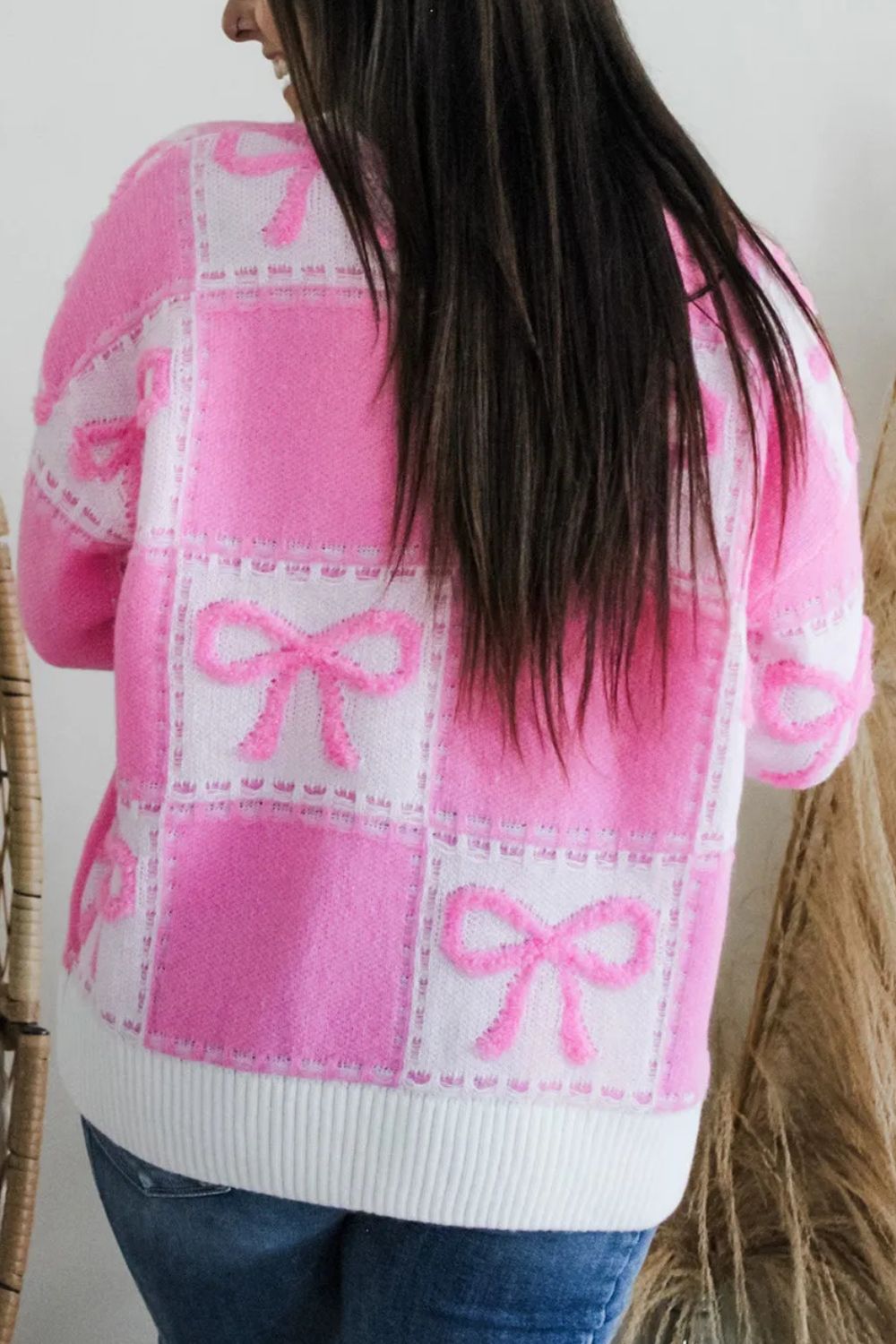 Geraldine | Long-sleeved sweater with bow and crew neck