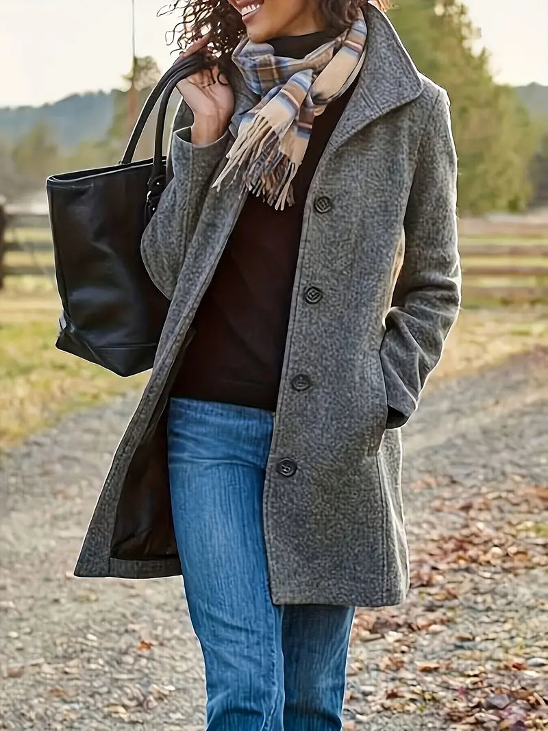 Linda | Single-breasted knit coat