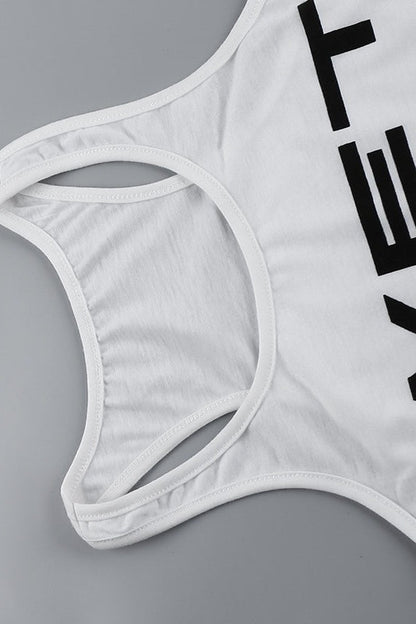 Street Letter Print Sexy Tank Top