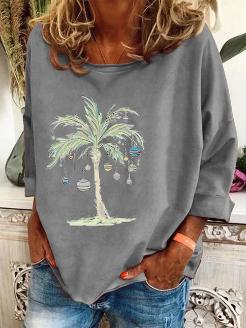 Justina | Casual coconut print Christmas top for women
