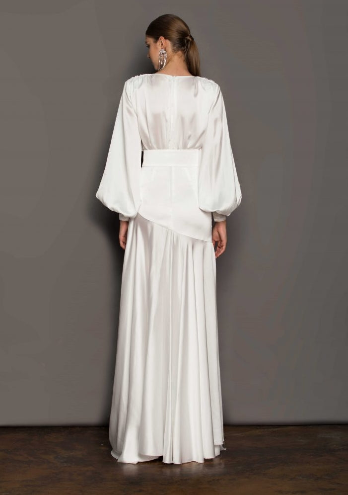 Tatiana® | V-Neck Belted Slit Maxi Dress