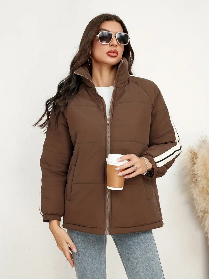 Flor | Jacket with zip and high collar