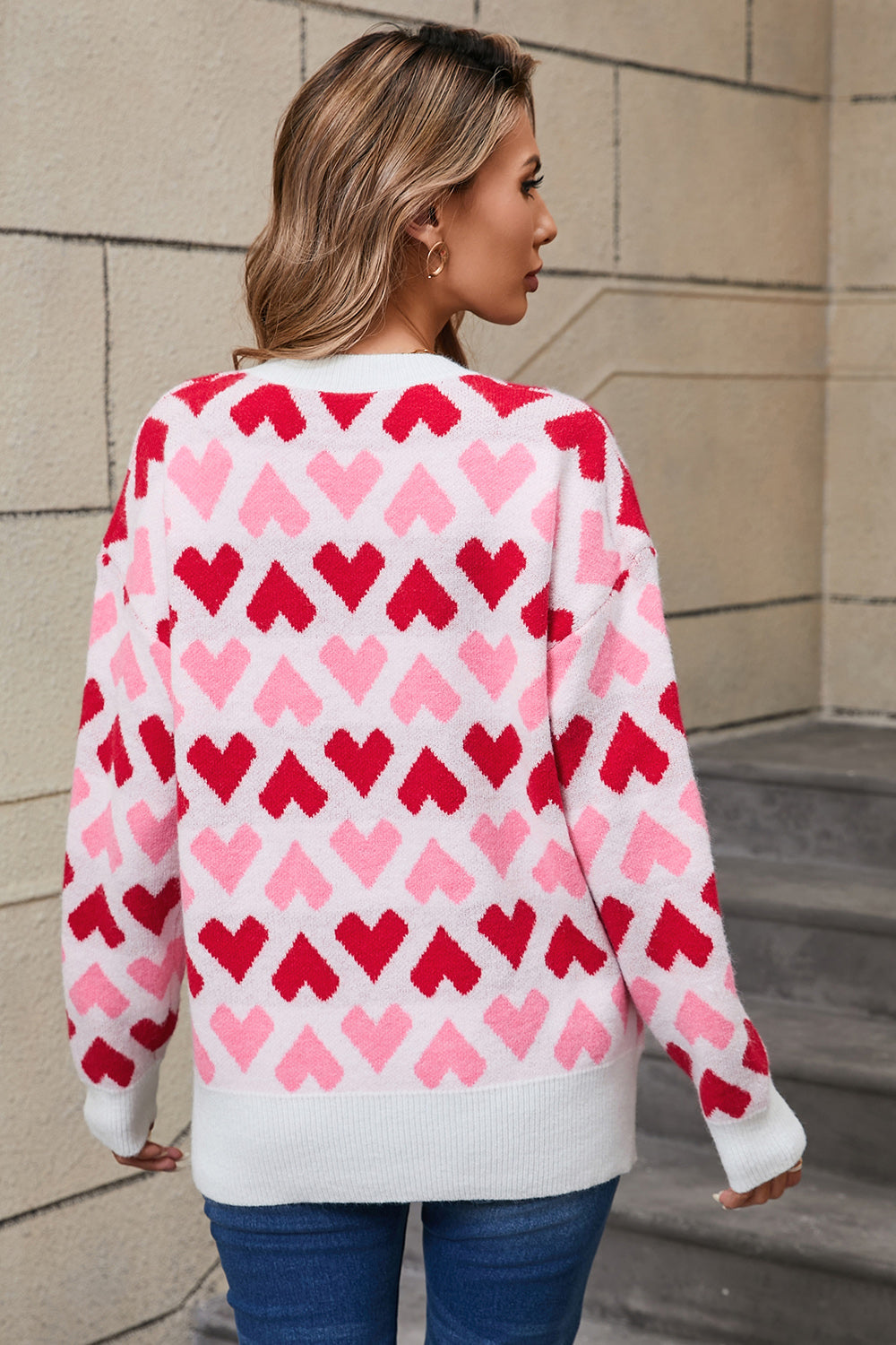 Sigrid | Jumper with contrasting heart and crew neck
