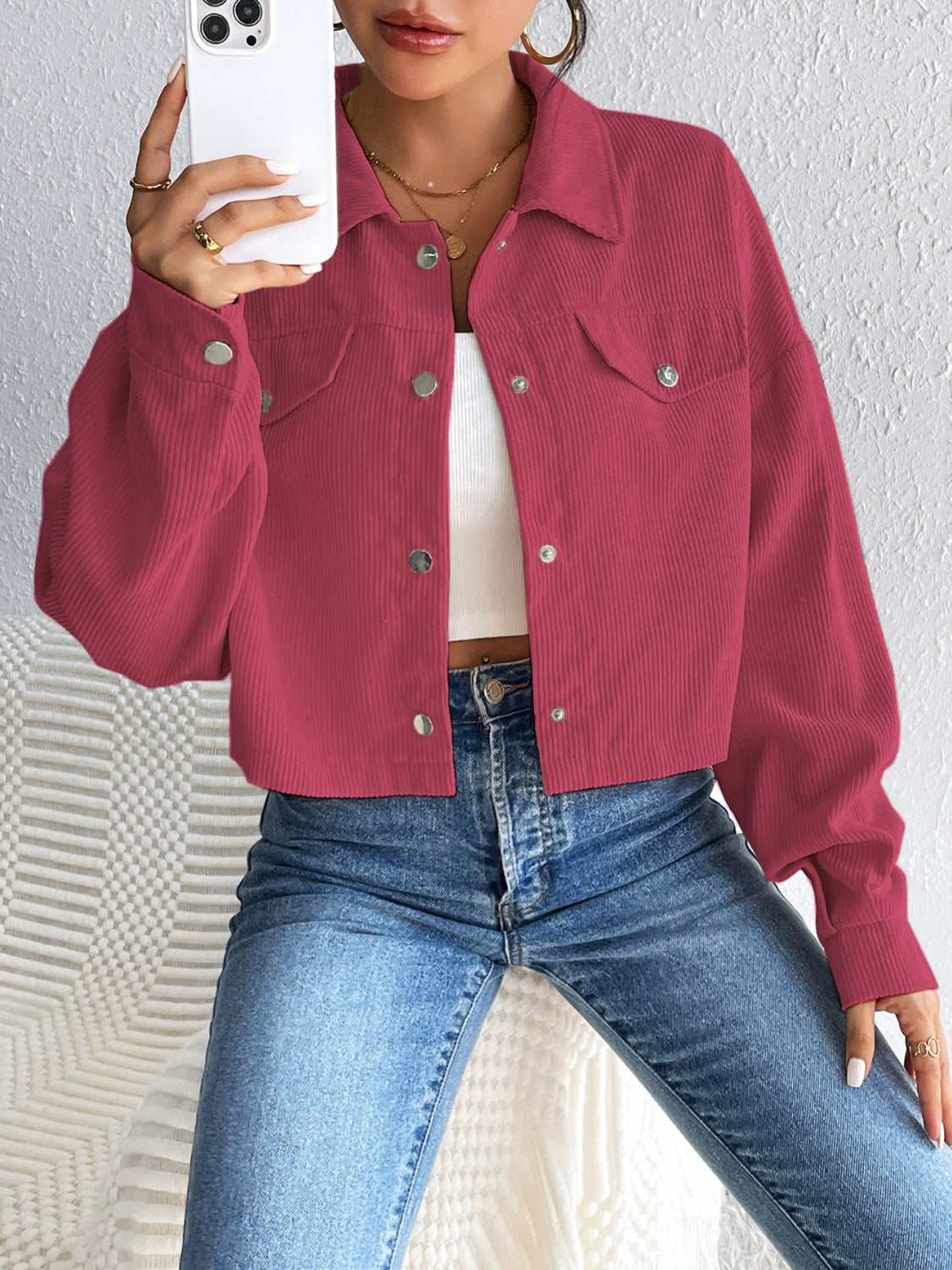 Constance | Long sleeve jacket with snap fastening