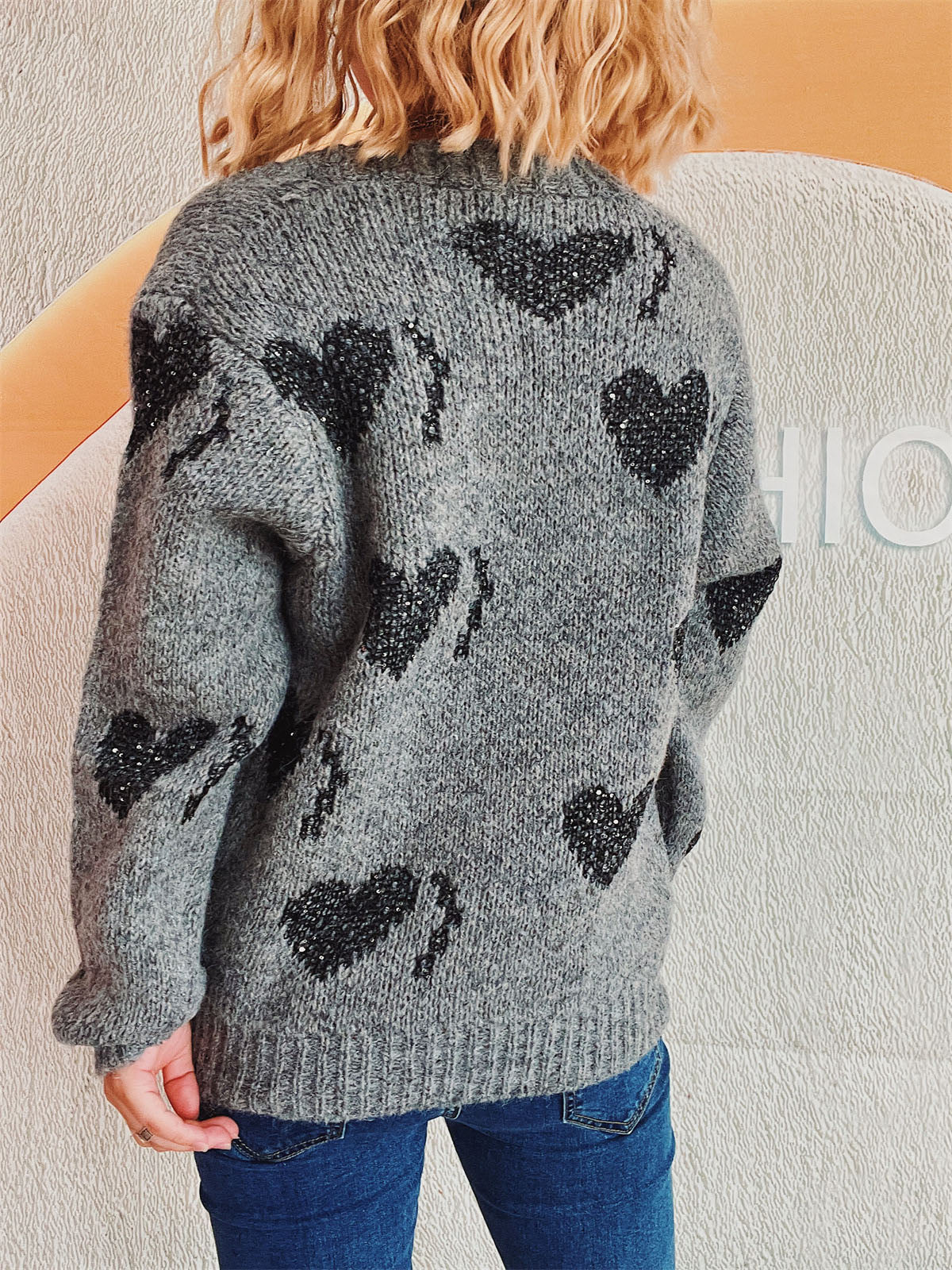 Marlies | Long-sleeved cardigan with heart buttons