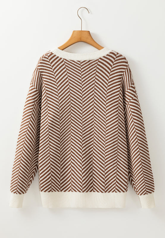 Silvia | Striped long-sleeved sweater with a crew neck