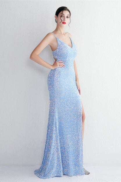 Elegant Velvet Sequin Party Dress