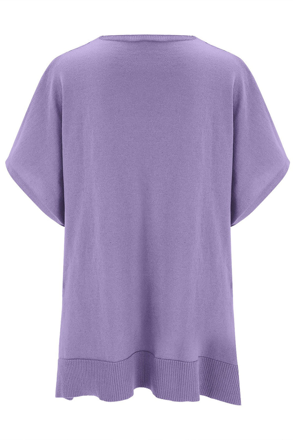 Erika | Slit knit top with V-neck and half sleeves