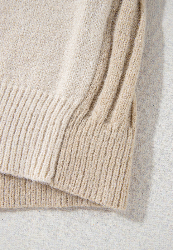 Liliana | Color block crew neck cable knit sweater