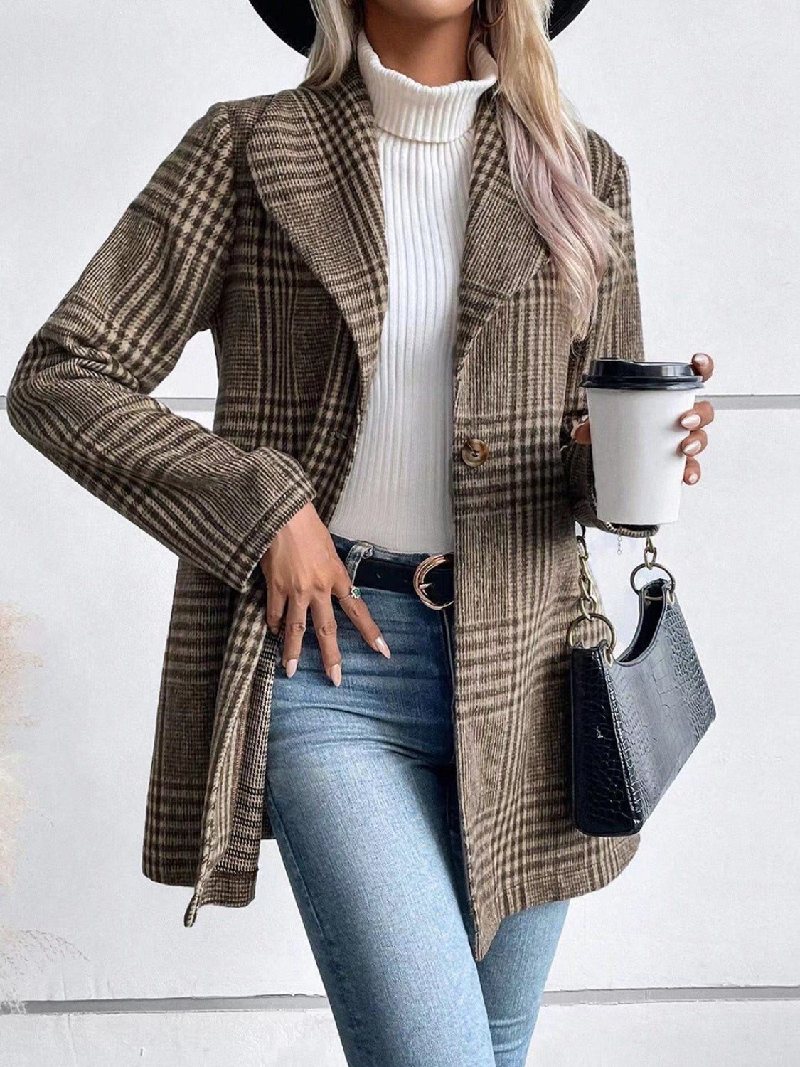Esther | Checked, long-sleeved jacket with a collar