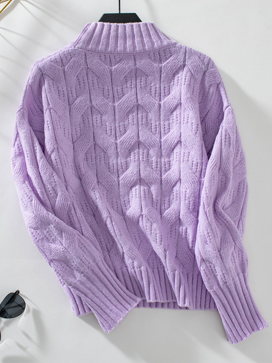 Teodora | Long-sleeved sweater with cable knit and stand-up collar
